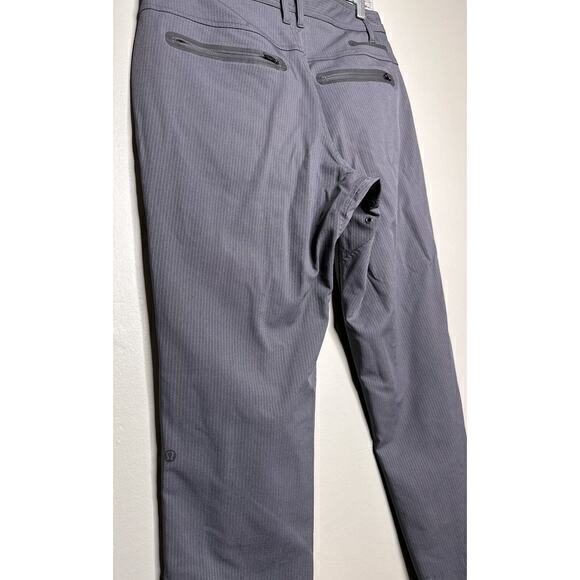 Lululemon Commute Pants Size 30 Men Gray Striped Golf Chino Stretch Athletic ABC - Picture 8 of 16